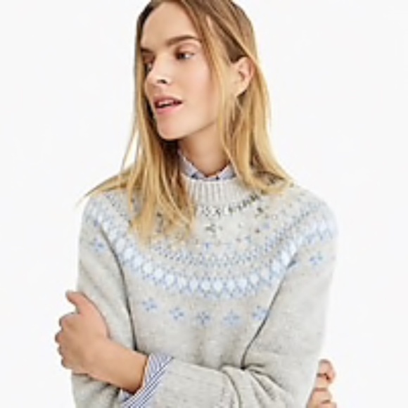 J. Crew Jeweled Embellished Fair Isle Sweater - Picture 7 of 7
